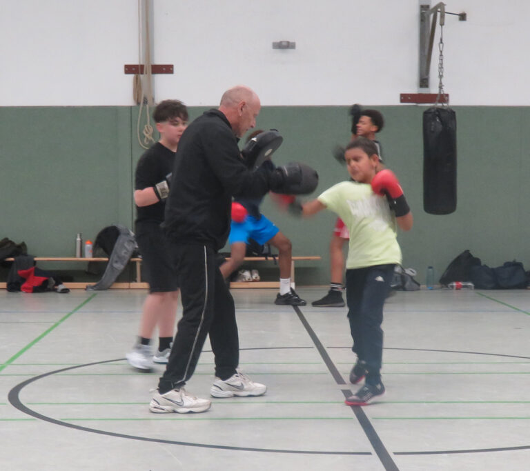 Die Boxer üben die Kampftechnik